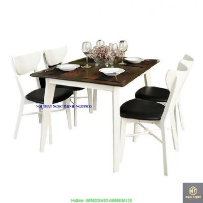 Bộ Bàn Ăn Osan 4 Ghế NGOTICO - Trắng