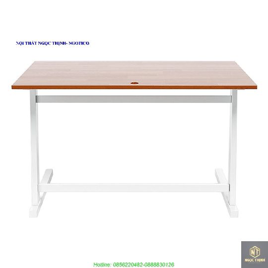 Bàn NGOTICO Rec-Z Chân Trắng - Màu Cánh Gián