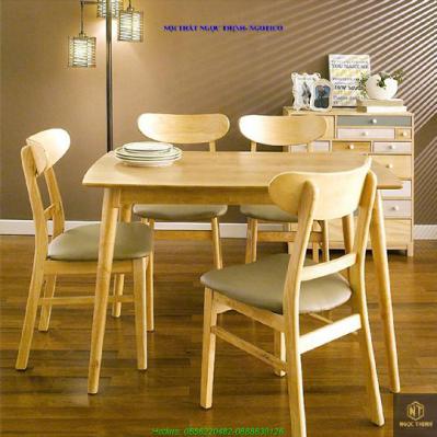 Bộ Bàn Ăn 4 Ghế Cacao NGOTICO DTCA4