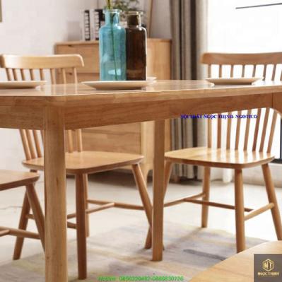 Bộ Bàn Ăn Pinnstol Anpha Màu Tự Nhiên 6 Ghế NGOTICO DTCPA6
