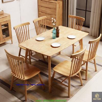 Bộ Bàn Ăn Pinnstol Anpha Màu Tự Nhiên 6 Ghế NGOTICO DTCPA6