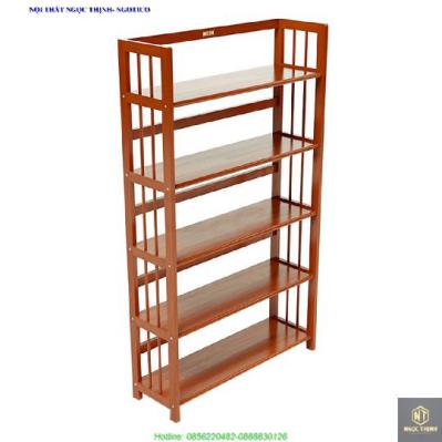 Kệ Sách 5 Tầng Gỗ Cao Su NGOTICO HB590RC (90cm) - Màu Cánh Gián