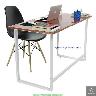 Bộ Bàn Rec-F Trắng Và Ghế Eames Chân Gỗ Đen NGOTICO TCREF12RW-EAMSB